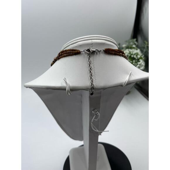 SILPADA Tiger's Eye Bronze Pearl Sterling Silver Necklace N1838 Strand
Disk - Picture 8 of 16